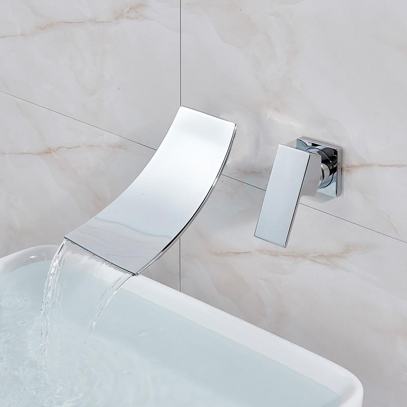 Leon - Chrome Wall-Mounted Waterfall Single-Handle Faucet